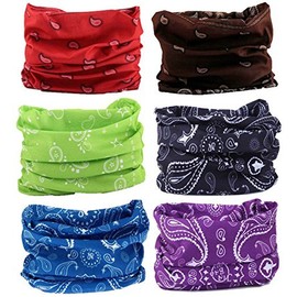 KINREE 6PCS Outdoor Magic Scarf, Elastic Headbands, Headscarves, Headwear, Mask (Free Paisely)