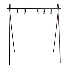 Outdoor Cookware Hanging Rack Triangular Pot Pan Camping Light Tools Hanging Organizer Stand 8kg Bearing Weight Foldable Portable Campsite Storage Rack with Hooks
