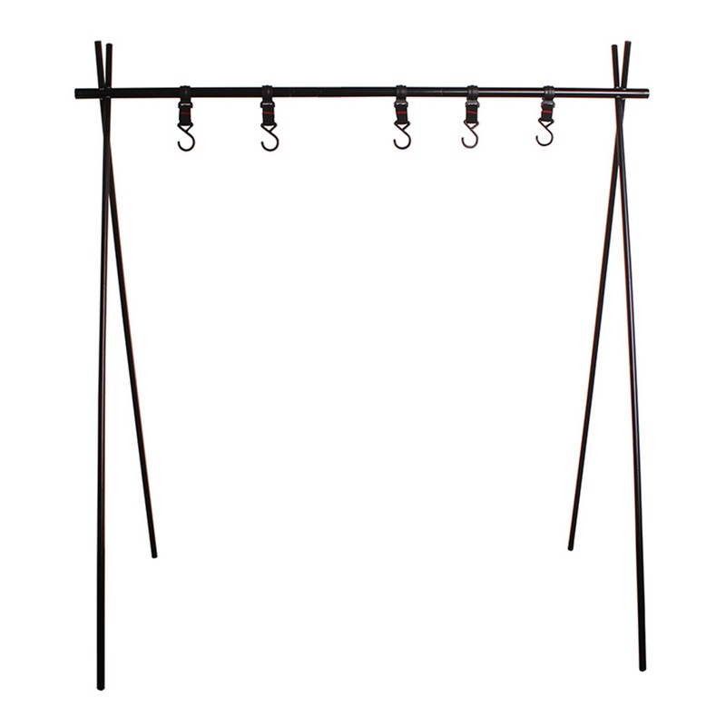 Outdoor Cookware Hanging Rack Triangular Pot Pan Camping Light Tools