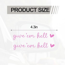 Give Em Hell Car Rearview Mirror Stickers, Pink