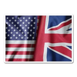 2 x 10cm America Union Jack Flag Vinyl Stickers - USA United States Mixed Flags UK GB United Kingdom Country Travel Scrapbook Sticker #82276