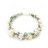 PoshMyra Greenery Flower Crown for Girls White Floral Holo Hair