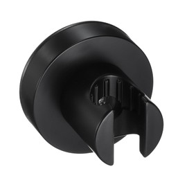 uxcell Shower Head Holder, Suction Cup Shower Head Holder, Handheld Removable Showerhead and Wall Mounted Suction Bracket (Square, Black)