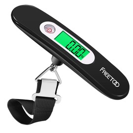 FREETOO Luggage Scale for Suitcase Weighing, Portable Digital Weight Scale for Travel with Tare Function 110 Lb/ 50Kg Capacity (Black)