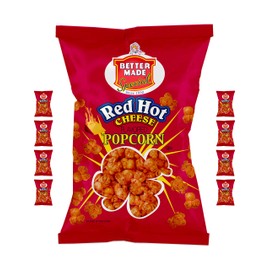 Better Made Special Popcorn (8) x Bags 2.5-2.75oz Each (Pack of 8) (HOT CHEESE) - Adult Bulk Snacks, Kids Lunch, Delicious Hot Cheese Flavorerd Popped Popcorn, Family Owned Since 1930 in Detroit