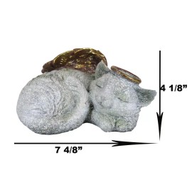 Pet Memorial Angel Cat Sleeping Cremation Urn Statue Bottom Load 30 Cubic Inch