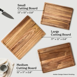 SMIRLY Wooden Cutting Boards For Kitchen - Bamboo Cutting Board Set, Wood Cutting Board Set, Cutting Board Wood, Wooden Chopping Board, Wooden Cutting Board Set