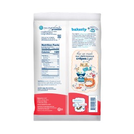 bakerly Strawberry Filled Crepes to go! Non GMO, Free from Artificial Flavors & Colors, Pack of 4, 6-Count (24 Total Crepes)