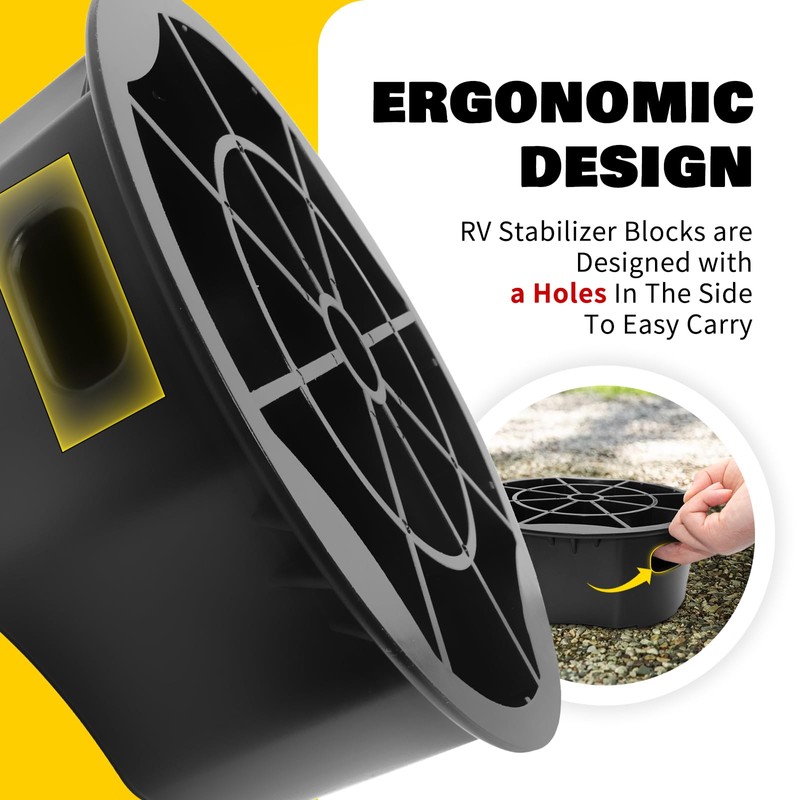 RV Trailer Jack Block 4 Pack, RV Leveling Blocks for