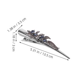 Outanaya 3pcs Vintage French Hair Fork Set Retro Metal Hair Barrettes with Rhinestones for Women Minimalist Decorative Clips for Short Styling and Elegant Occasions