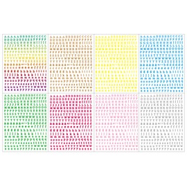 LANODO 8 Pcs Nail Stickers Alphabet 3D English (8 Colors) Alphabet Pretty Nail Sticker DIY (2271)