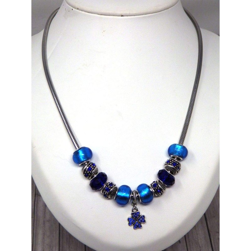 Stainless Steel Chain Charms Thurcolas Manhattan Model with Clover Pendant