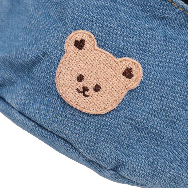 Kids Cool Waist Bag Bear Pattern Adjustable Button Small Canvas
