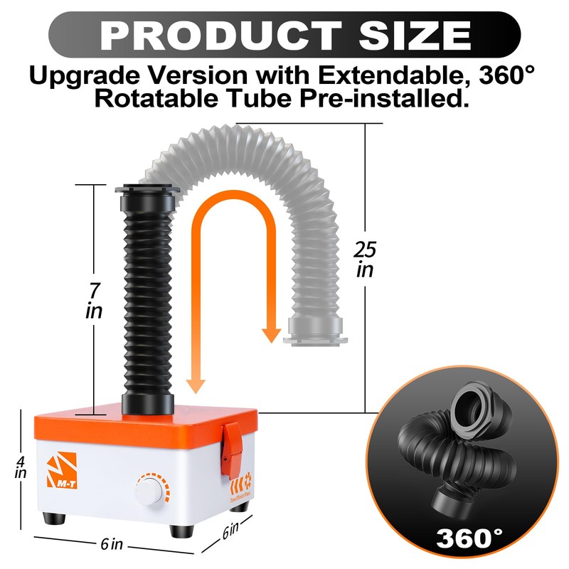M-T Solder Fume Extractor, 80W 168m³/h Soldering Fume Extractor Smoke
