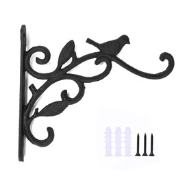 DEWEL Iron Hanging Plant Hook Rust Resistant Wall Decorative Bracket，Hanging Basket Hanger Hook for Flower Pots Bird Feeder Wall Hanging Hook for Outdoor Lantern Planters Wind Chimes Home Décor