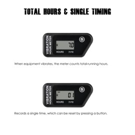 Taikemeti Vibrating Hour Meter, Records Total Hours of Maintenance & Switched Off to Saves Power, IP68 Waterproof Design Suitable for Lawnmowers Snow Blowers Generators Compressors Motorbikes