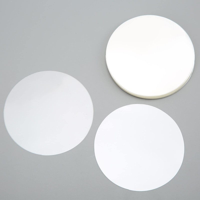 SEAFRONT Pack of 100 Badge Film PVC Material Transparent Circle