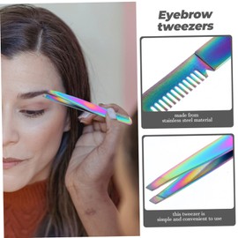 Baluue 5sets Professional Eyebrow Tweezers Set Hair Removal Tweezers for Women Comb Portable Beauty Tools 4pcs*5