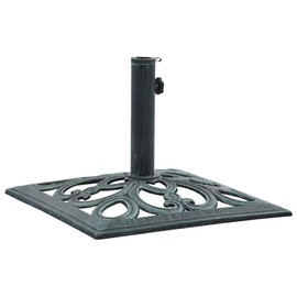 GeoHome Square Umbrella Base | Outdoor Umbrella Stand | Parasol Base for Outside Patio, Lawn, Garden | Green Cast Iron 19.3" x 19.3" x 13"