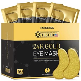 24k Gold Under Eye Patches (50 Pairs), eye mask, Collagen Skin Care Products, Eye Patches for Puffy Eyes, eye masks for dark circles and puffiness