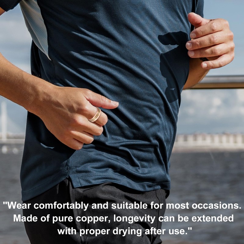 EnerCoppeX Pure Copper Ring for Men, Lymphatic Drainage Adjustable Magnetic