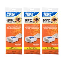 TERRO T3206SR Non-Toxic Indoor Spider, Ant, Cockroach, Centipede, and Crawling Insect Trap - 12 Traps