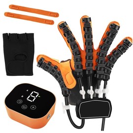 Rehabilitation Robot Gloves, Upgrade Hemiplegia Hand Stroke Recovery Equipment, Finger and Hand Function Rehabilitation Trainer For Arthritis Stroke Hemiplegia Patients and Strength Adjustment - Color: Right hand M