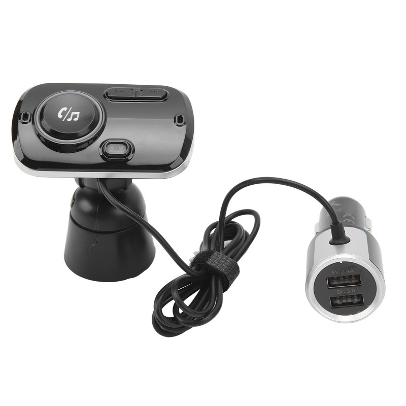 Bluetooth Transmitter 2 USB Port Black Fast Charging Smart Detection