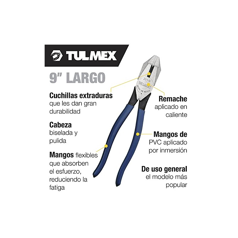 TULMEX KT201-9 | Pinza de Corte Clásica de 9″ |