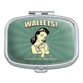 Wallets The Other Bulge Every Woman Looks for Funny Humor Retro Rectangle Pill Case Trinket Gift Box