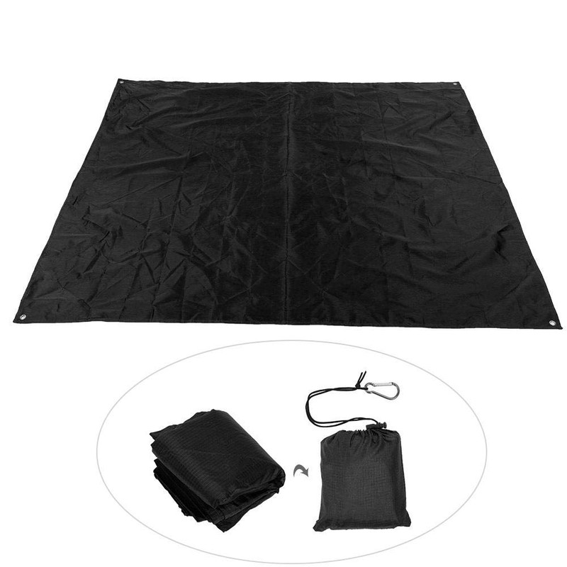 Portable Outdoor Picnic Mat Waterproof and Moisture-Proof Camping Blanket (Black)
