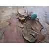 ✿ Blatt, Vogel & Howlite - lange Kette ✿ bronze