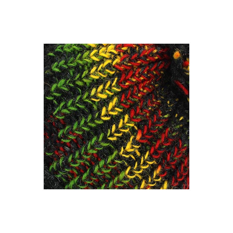 LOUDelephant Wool Knit Beanie Bobble Hat - Rasta