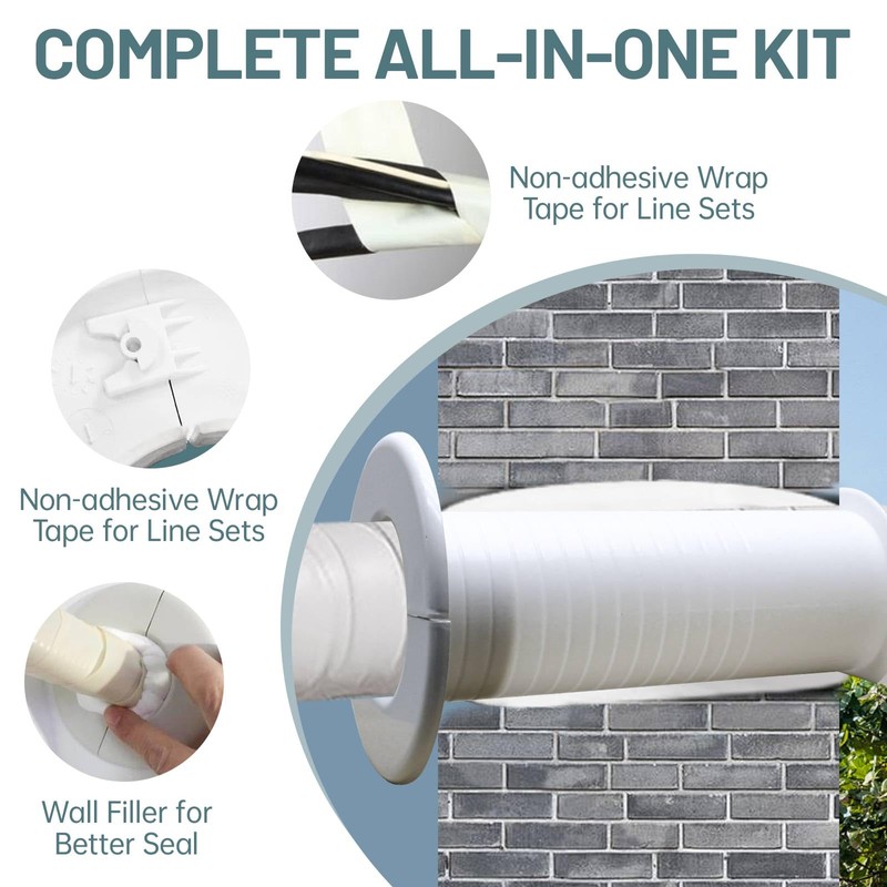Exablo Mini Split Line Set Cover Wall Sleeve Kit -