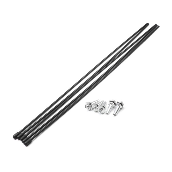 Fielect 5Pcs RC Antenna Tube Black with Siliver Mount and Cap for RC Boat