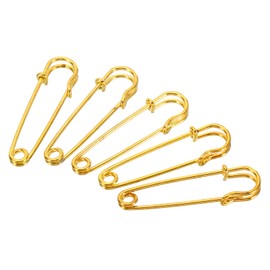 MECCANIXITY Imperdibles de Seguridad 50mm, Alfileres Pasadores de Costura de Metal Grandes para Mantas Artesanía Broches Fabricación, Tono Dorado 20 Piezas