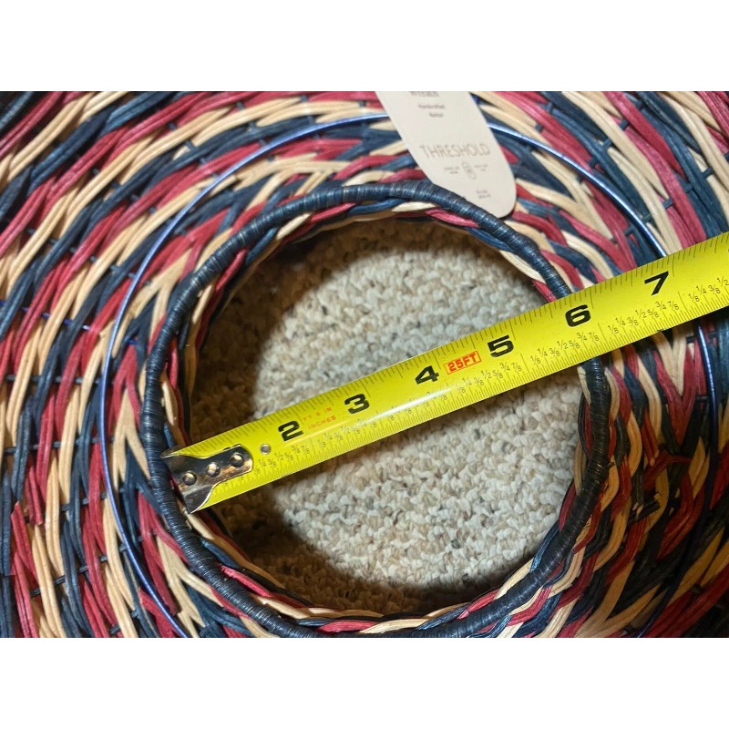 Threshold New Threshold Round Handcrafted Rattan Wreath Floral Decor 16"