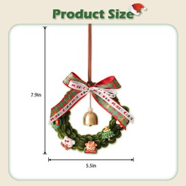 Mini Christmas Wreath Decorations Handmade Pipe Cleaners Green Christmas Door Wreath Hanging Ornament Ideal for Xmas Tree Home Party Indoor Outdoor Wall Festive Décor.