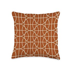 Basket Ball Hourglass Burnt Orange Throw Pillow