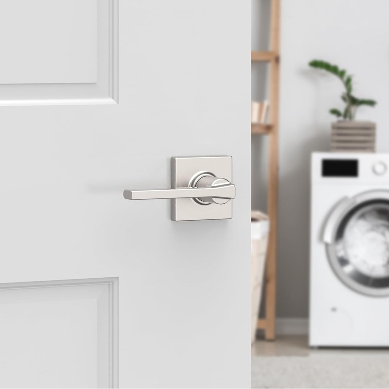 Kwikset Casey Interior Passage Door Handle Lever Satin Nickel Non-Locking