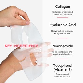 Bio Collagen Mask,Bio Collagen Mask Overnight,Bio-Collagen Deep Hydrating Overnight Mask Hydrating Anti-Aging Gesichtsmaske 4 Stück