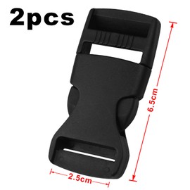 XIAOJING0 Pack of 2 25 mm Buckles for Wide Webbings, Quick Release Buckles Replacement Buckle Repair, Backpack Belt Buckle, Buckle Adjustable Plastic Clips, No Sewing
