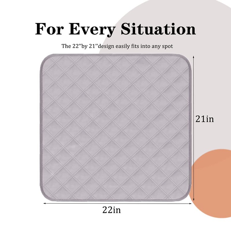 RIQINXIN Washable Incontinence Chair Pad 3pcs Non-Slip Waterproof Seat Protector