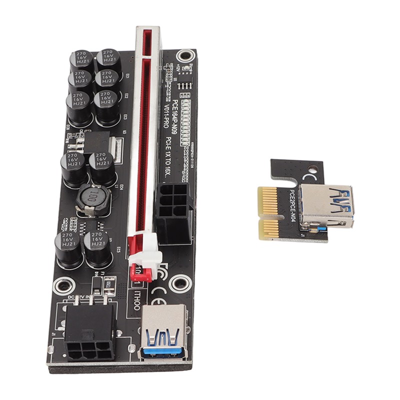 PCIE Riser 1x to 16x Adapter 10 Capacitor Riser Adapter