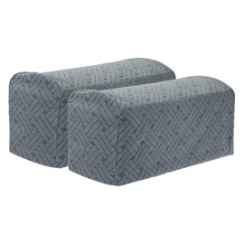 sourcing map 2Pcs Stretch Armrest Covers, Polyester Soft Couch Arm Slipcovers Non Slip Furniture Protector for Chairs Couch Sofa Recliner, Light Gray