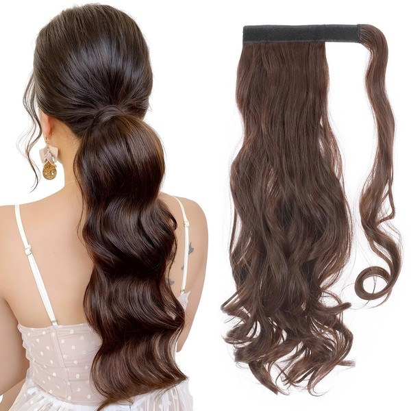 MY-LADY Wavy Curly Wrap around Ponytail Extension for Woman Synthetic