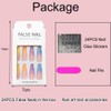 24PCS Medium False Nails with Glue Stickers, Coffin Full Cover