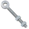 Swing Gate Long Eye Bolts Hinge + Nuts Adjustable Zinc