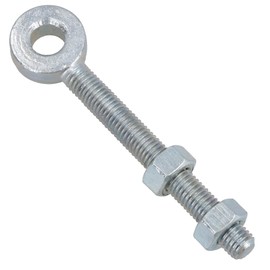 Swing Gate Long Eye Bolts Hinge + Nuts Adjustable Zinc Plated 12 x 150mm 2pc