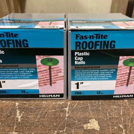 Hillman 1" Plastic Cap Nails Green Fas-n-Tite Hillman New 250 PC 12 GA 2pack New